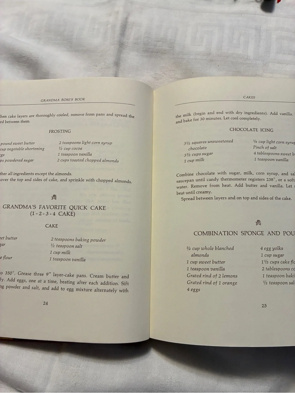 Grandma Rose’s Sinfully Delicious Cookbook cakes pies pastries hardback vintage